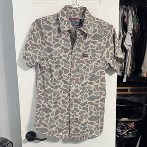 BURLEBO Men's Camouflage Button Down Shirt